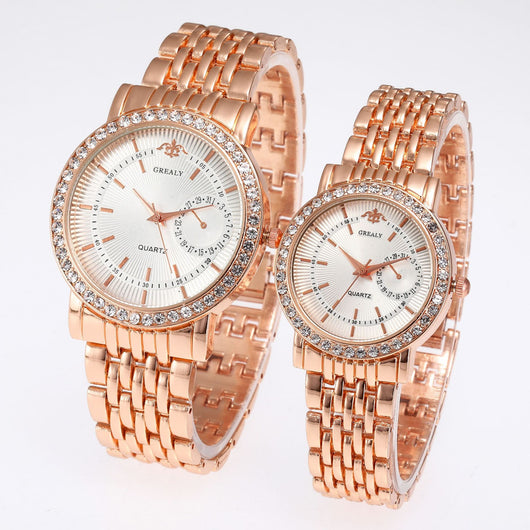 Reloj de Lujo Clásico para Parejas con Diamantes - Image 4