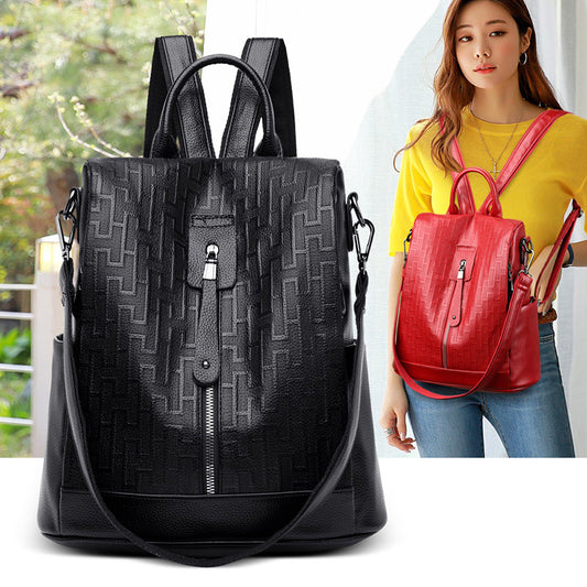 Mochila Antirrobo de Cuero para Mujer - Multifuncional y Segura