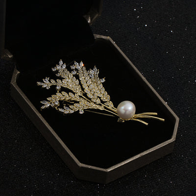 Broche de Diseño Exclusivo con Perla y Circón para Mujer - Image 4