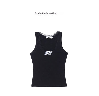 Camisola Negra de Encaje con Cuello U - Top Slim Ajustado para Mujer - Image 8