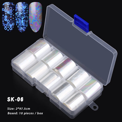 10 Cajas de Stickers de Uñas Holográficos Color AB para Nail Art - Image 6