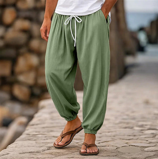 Shorts de Playa Holgados para Hombre en Colores Sólidos - Image 10
