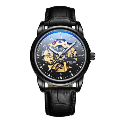 Reloj Mecánico de Cuero para Hombre Resistente al Agua con Esfera Luminosa - Image 4
