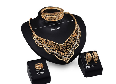 Conjunto de Collar y Aretes Estilo Salvaje en Aleación - Image 8