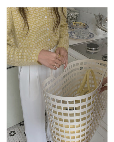 Cardigan Tejido Houndstooth con Cuello Polo para Mujer - Image 15