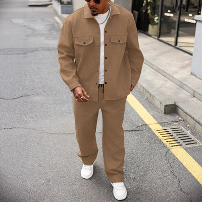 Conjunto Otoñal de Chaqueta y Pantalón Cargo para Hombre - Image 5