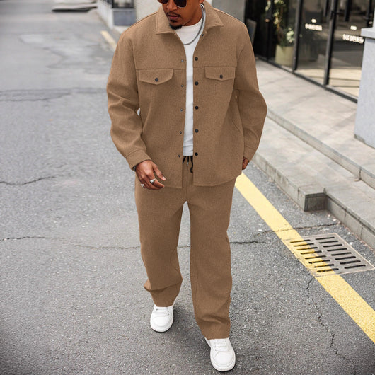 Conjunto Otoñal de Chaqueta y Pantalón Cargo para Hombre - Image 5