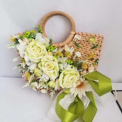 Sombrero de Paja Púrpura con Flor para Mujer - Estilo Raffia - Image 20