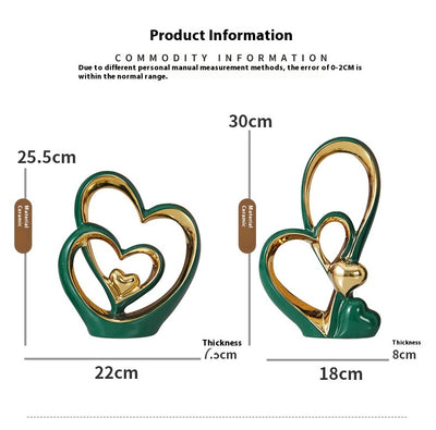 Adorno Decorativo de Corazón para Parejas - Ornamento de Lujo para Bodas y Hogar - Image 13