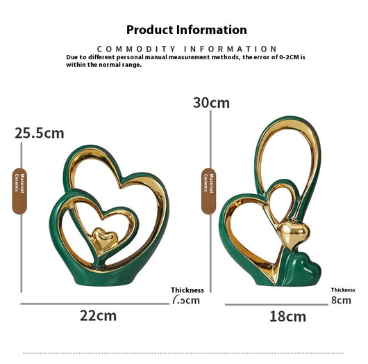 Adorno Decorativo de Corazón para Parejas - Ornamento de Lujo para Bodas y Hogar - Image 13