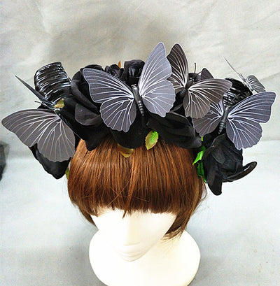 Tocado Lolita Rosa Oscuro Shofar - Diadema de Cosplay - Image 9
