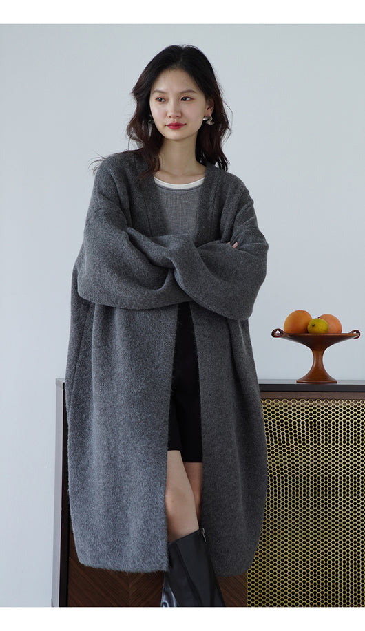 Cardigan Largo Tejido Suelto para Mujer - Abrigo Acogedor - Image 23