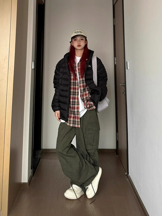 Chaqueta Deportiva de Algodón con Capucha y Patrón Cuadros Horizontales - Image 10