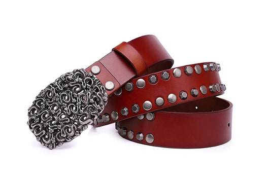 Cinturón de Cuero Genuino con Remaches para Hombre - Estilo Trend - Image 10