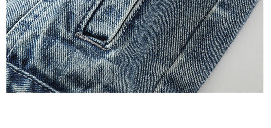 Chaleco Denim Lavado para Hombre con Cuello de Pie - Image 15