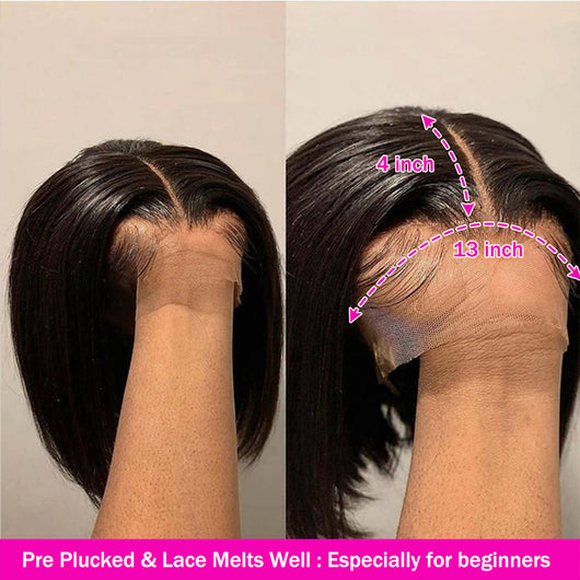 Peluca Bob Frontal de Encaje 13x4 Cabello Natural Liso - Image 5