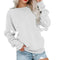 Sudadera Suelta de Color Liso con Cuello Redondo para Mujer