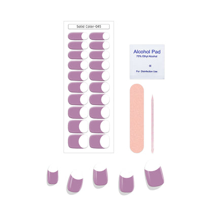 Pegatinas de Uñas Gel Francés Semicocidas Impermeables Color Sólido - Image 5