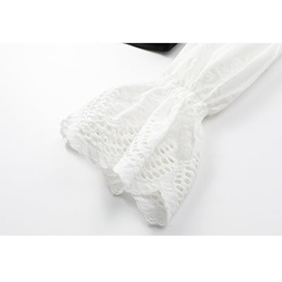 Blusa Tejida Calada con Espalda de Encaje - Image 8