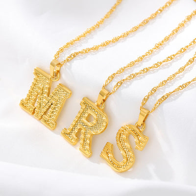 Collar con Colgante de 26 Letras Chapado en Oro - Image 29