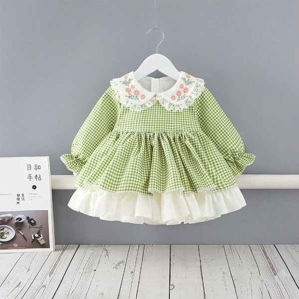 Vestido Infantil Estilo Pastoral de Manga Larga Princesa - Image 4