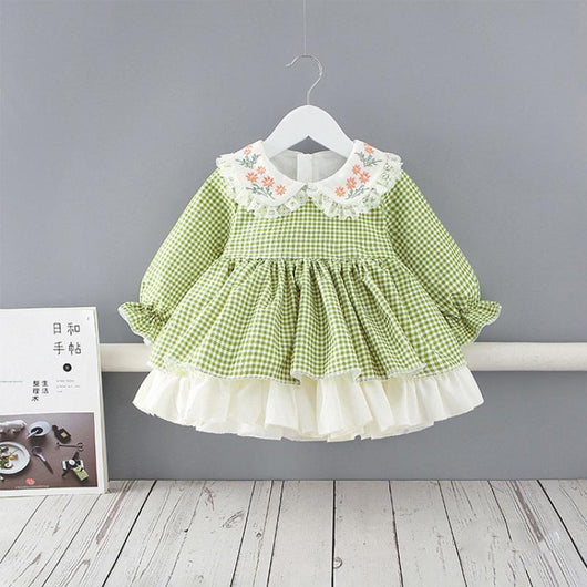 Vestido Infantil Estilo Pastoral de Manga Larga Princesa - Image 4