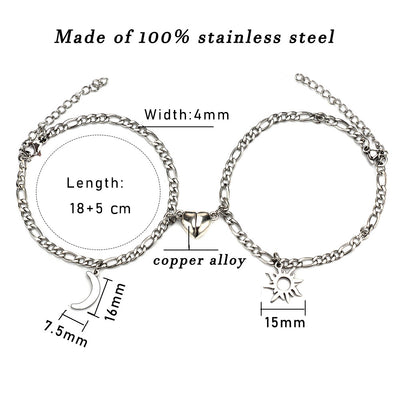 Pulseras Magnéticas Sol y Luna para Parejas - Acero Inoxidable, Regalos Día de Enamorados - Image 16