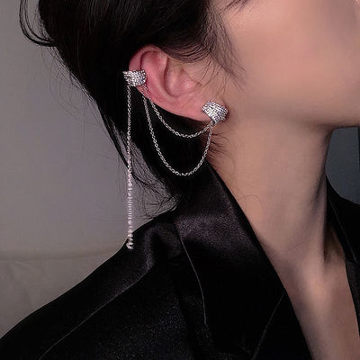 Aretes Asimétricos Diamante Meteor - Estilo Temperamento Dongdaemun - Image 9
