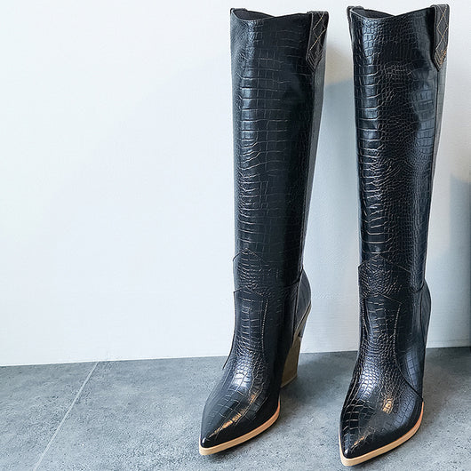 Botas Altas de Tacón Grueso Estilo Martin para Mujer - Image 4