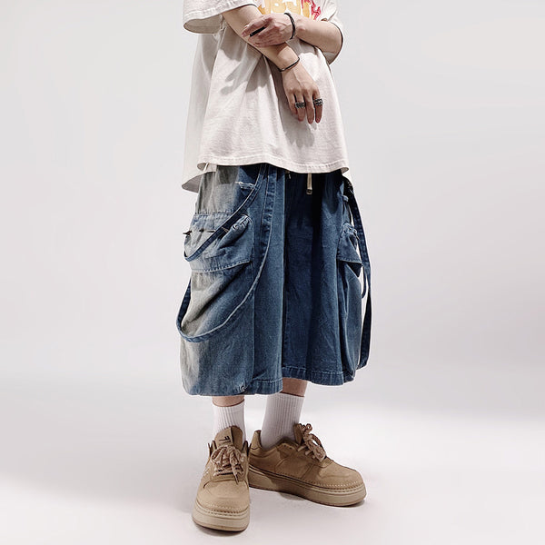 Shorts Denim Cargo Suelto Five Points Casual para Hombre