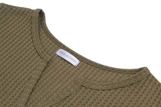 Blusa Holgada de Cuello V y Textura Waffle para Mujer - Image 16