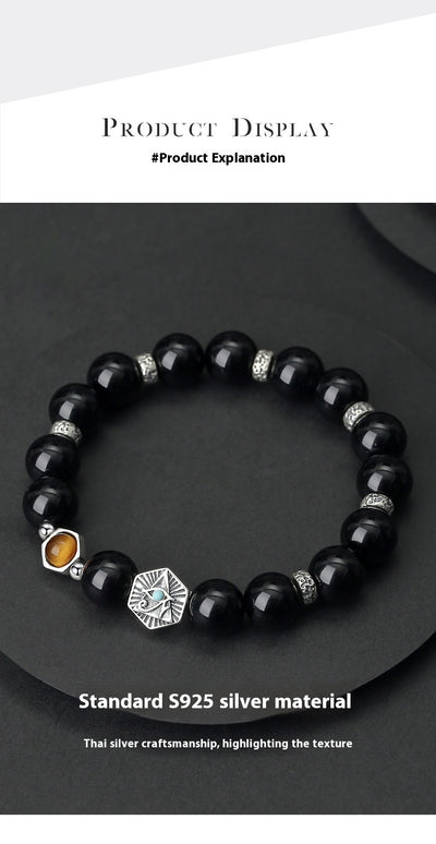 Pulsera Ojo de Tigre Retro para Hombre en Plata de Ley 925 - Image 7