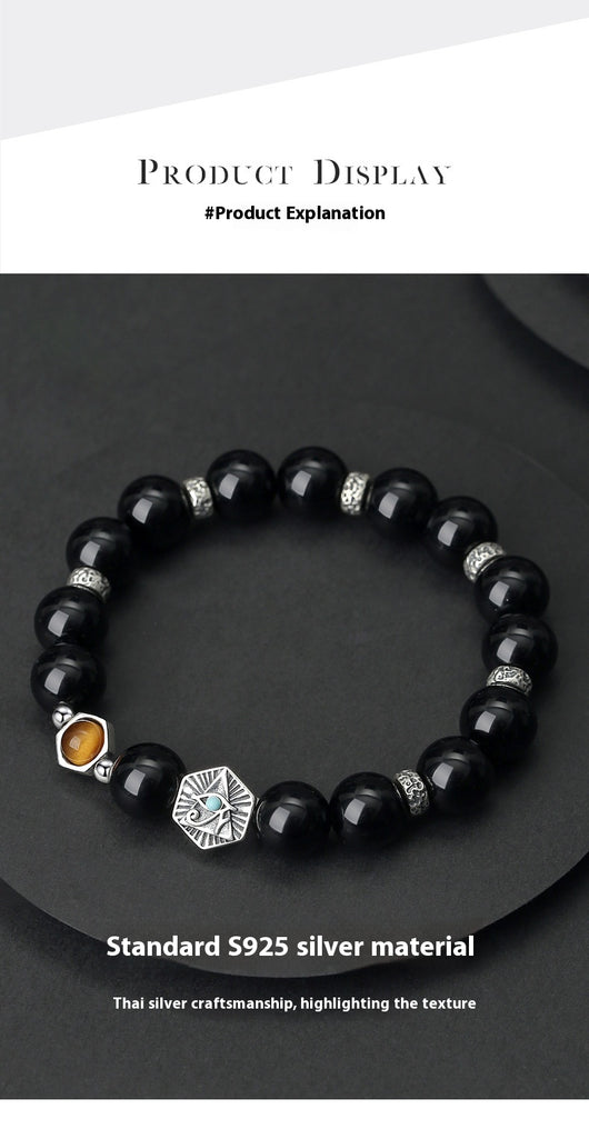 Pulsera Ojo de Tigre Retro para Hombre en Plata de Ley 925 - Image 7