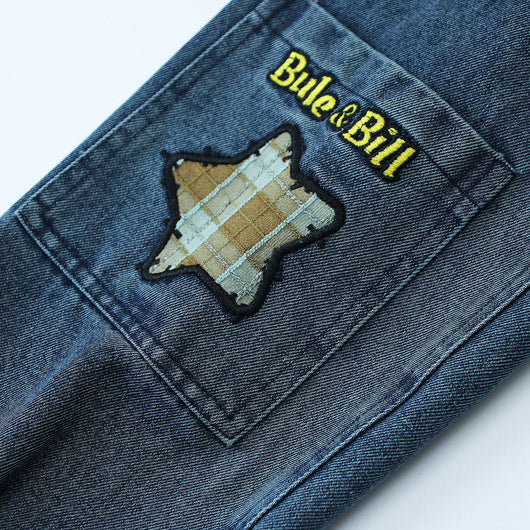 Chaqueta Denim Vintage con Bordado de Pareja - Image 3