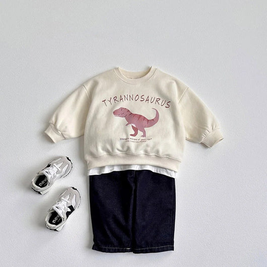 Sudadera Infantil con Dinosaurio de Dibujos Animados Coreano - Image 5