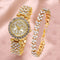 Reloj Pulsera Diamante Temperamento Moda Estrella - Set de Regalo Creativo para Mujer