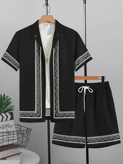 Conjunto Hawaiano Hombre: Camisa y Shorts Holgados de Manga Corta - Image 2