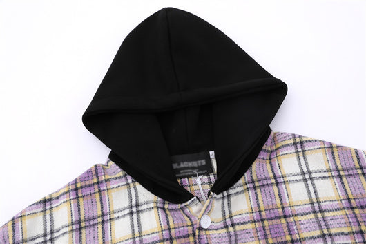 Chamarra Tipo Camisa a Cuadros con Capucha para Hombre - Image 8
