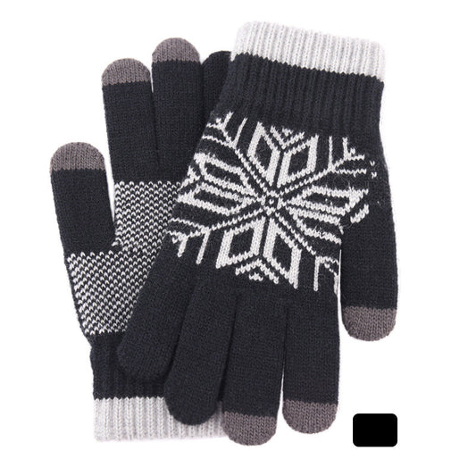 Guantes Térmicos de Lana Jacquard con Dedos Separados