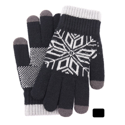 Guantes Térmicos de Lana Jacquard con Dedos Separados