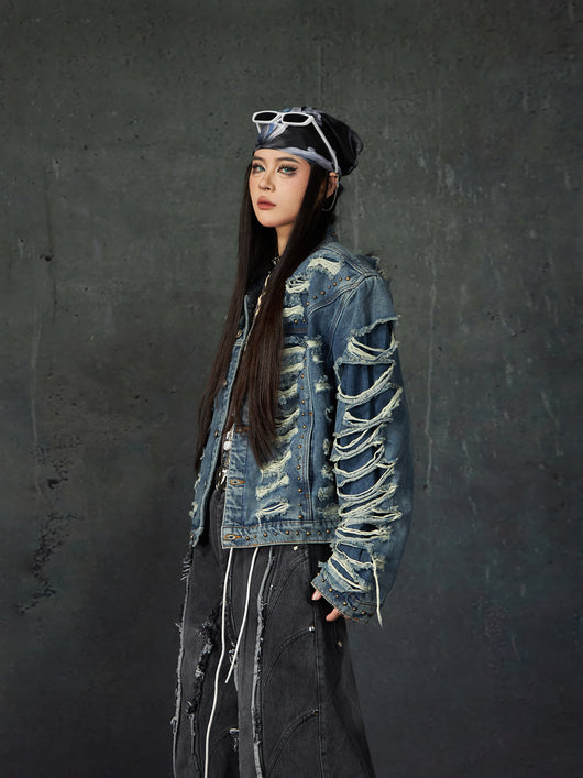 Chaqueta Denim Acolchada con Remaches y Hombros Reforzados - Image 14