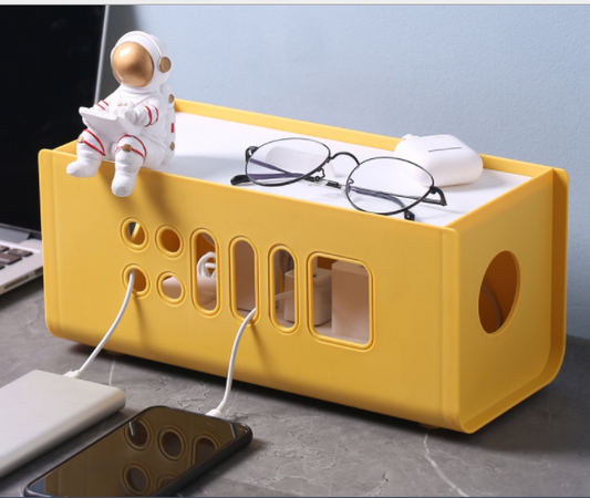 Organizador de Cables y Enchufes con Caja de Almacenamiento