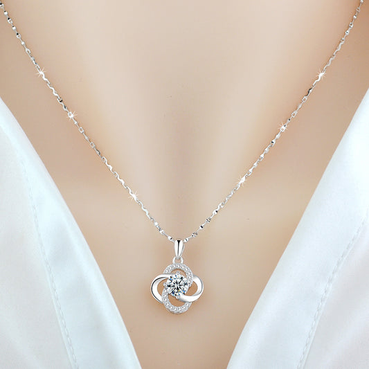 Collar Trébol Plata 925 Chapado en Oro Rosa 18k - Regalo Perfecto para Ella