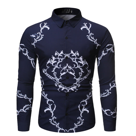 Camisa Casual Slim Fit con Estampado Floral para Hombre