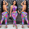 Jumpsuit Estilo Discoteca con Estampado Digital Asimétrico