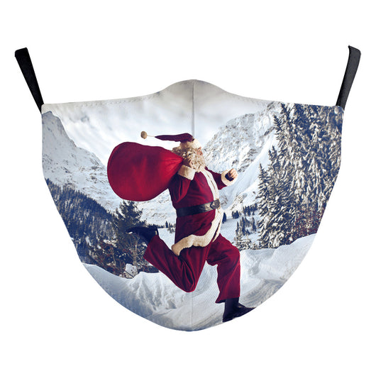 Red Christmas dustproof mask with Santa Claus holding a dollar sign and "Merry Christmas" text. - Image 28