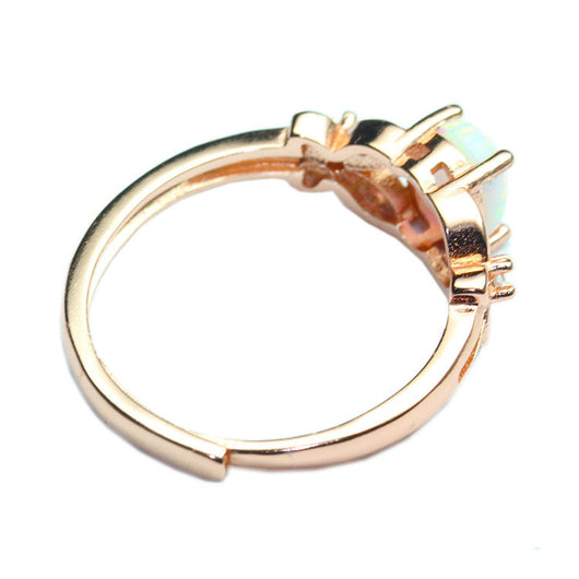 Anillo de Oro Rosado con Ópalo Blanco Multicolor - Image 2