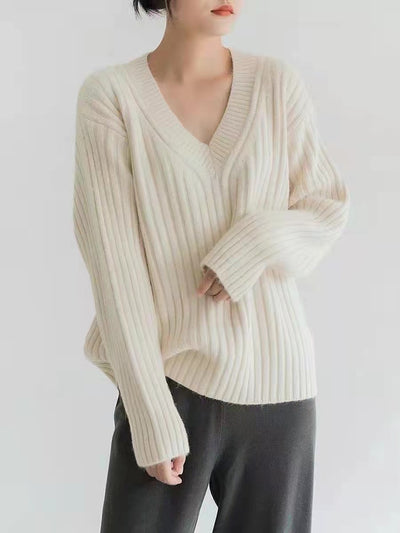 Suéter Suelto Acolchado Cuello V para Mujer - Image 10