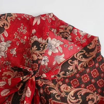Blusa de Gasa con Hilo Dorado e Insertaciones de Cinta - Image 3