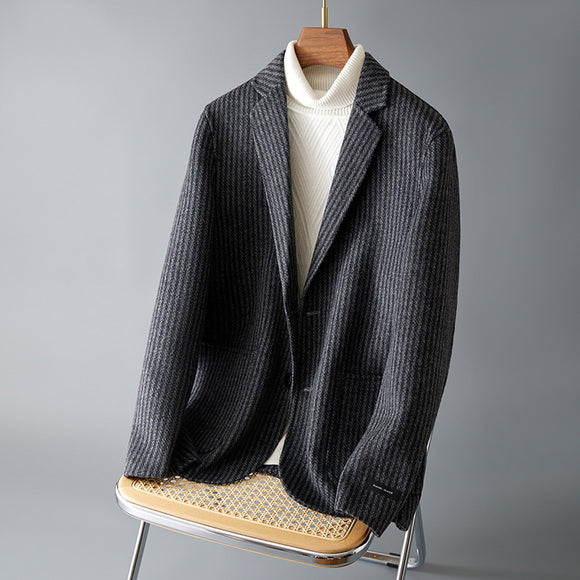 Blazer Reversible de Lana a Rayas para Hombre